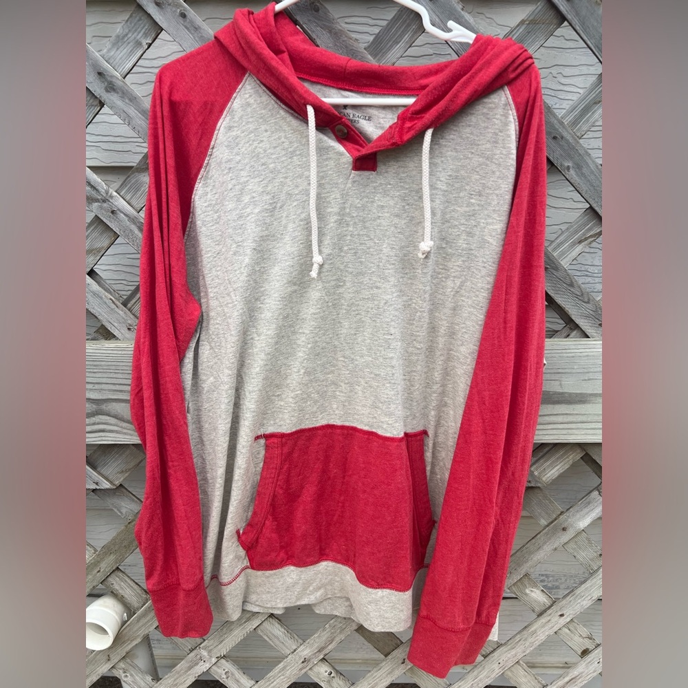 Red and grey American Eagle hoodie